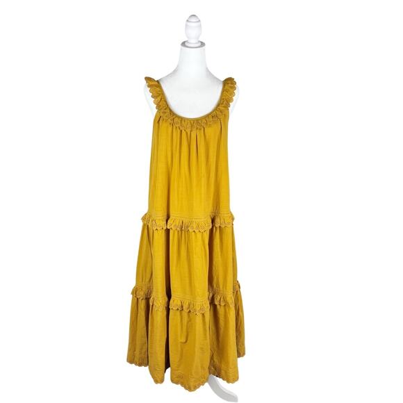The Great Eyelet Magnolia Cotton Maxi Dress Small Yellow NEW - Picture 2 of 9